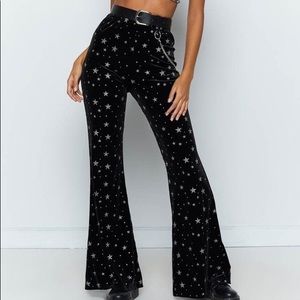 Velvet black flare pants